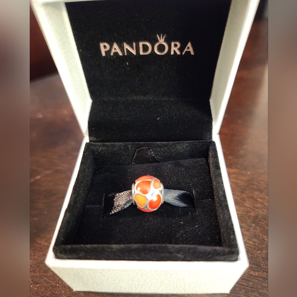Pandora Silver Red Charm Heart Theme Valentine